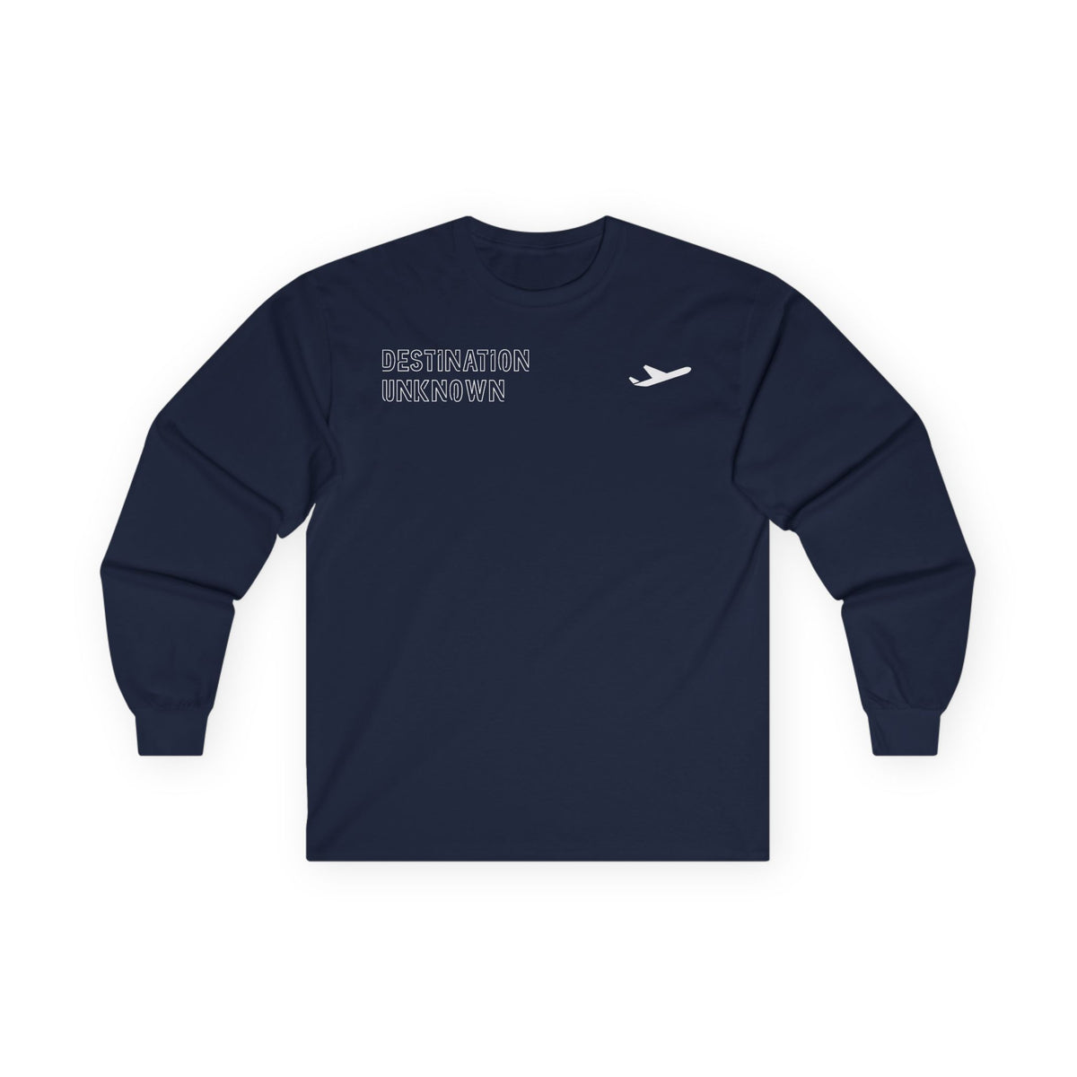 "Destination Unknown" Long Sleeve T-Shirt | Vintage Travel Stamp Graphic Tee | Men's |