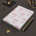 Carnet rigide Nœud rose et Cœur | Carnet motif ruban mignon |