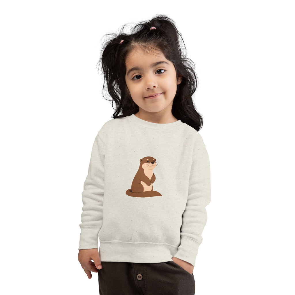 Sweat-shirt loutre mignon pour tout-petits | Pull adorable animal des bois pour enfants | Haut loutre douillet |
