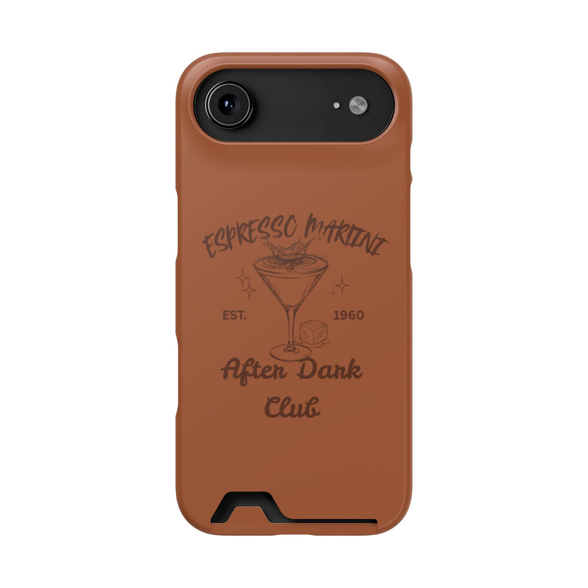 Espresso Martini After Dark Club Phone Case | Café Brown MagSafe Card Holder Case |