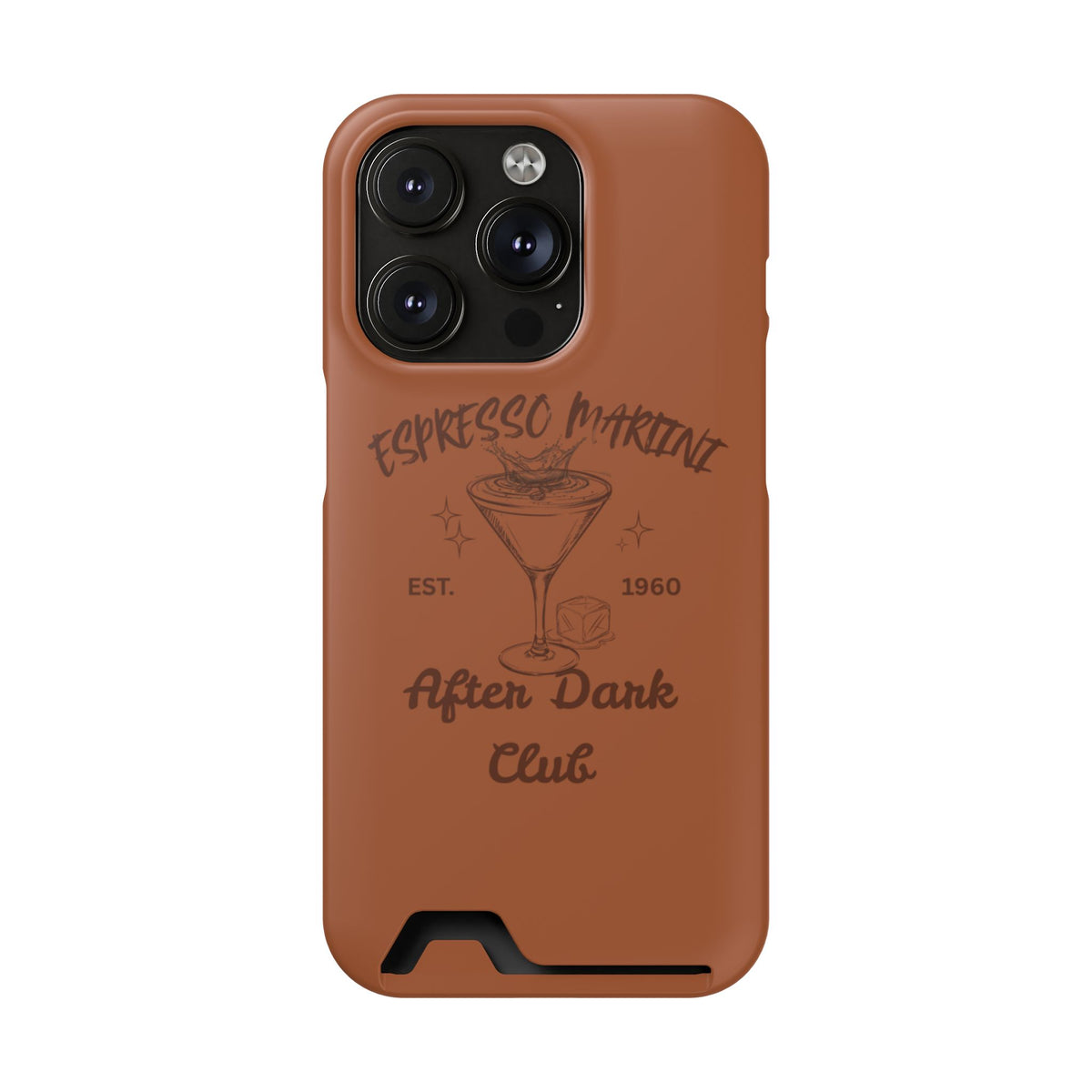 Espresso Martini After Dark Club Phone Case | Café Brown MagSafe Card Holder Case |