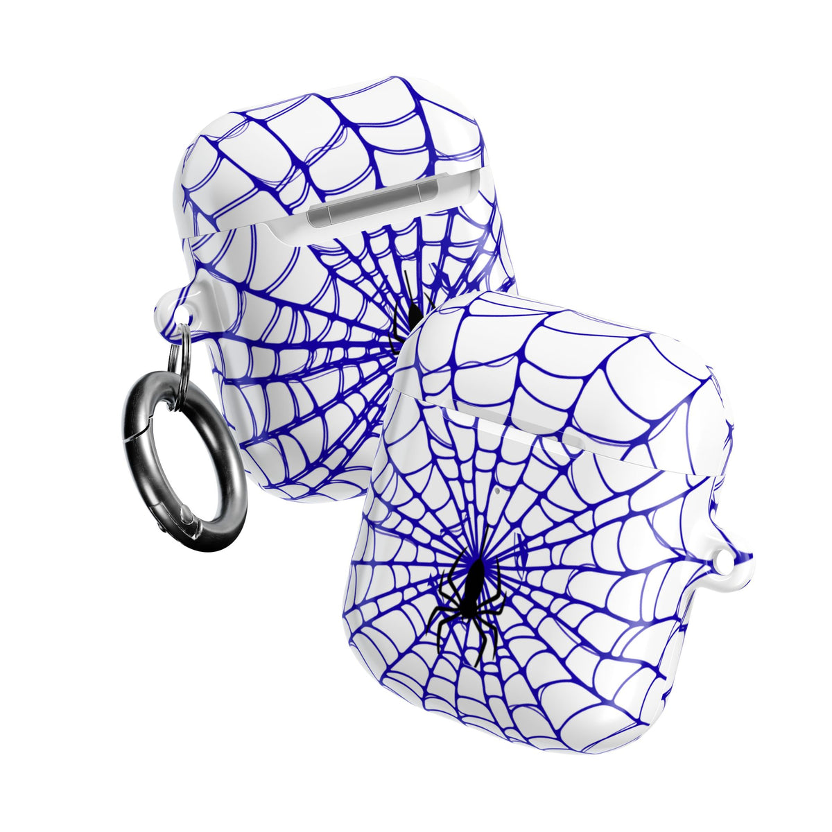 Web Pattern AirPod Case | Blue Web Comic-Inspired Earbud Cover | Glossy Protective Case |