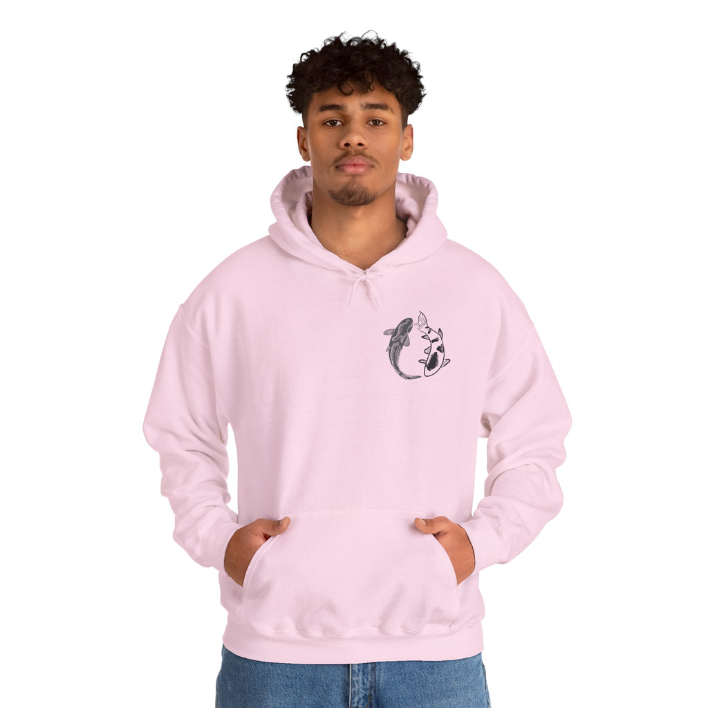 Koi Fish Balance Hoodie | Minimal Japanese-Inspired Graphic Sweatshirt | Unisex