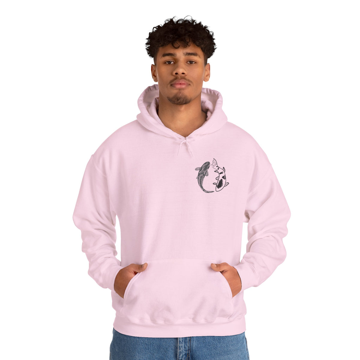 Koi Fish Balance Hoodie | Minimal Japanese-Inspired Graphic Sweatshirt | Unisex