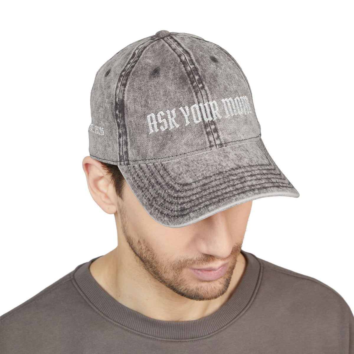 "Ask Your Mom" Embroidered Vintage Dad Hat | Funny Adjustable Baseball Cap |