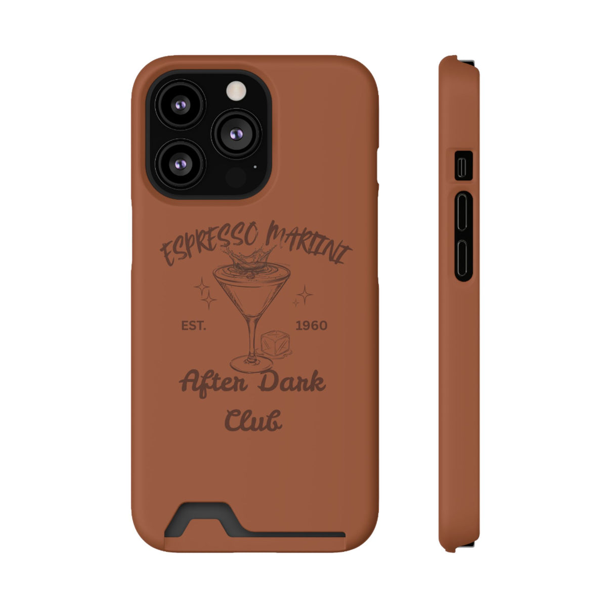 Espresso Martini After Dark Club Phone Case | Café Brown MagSafe Card Holder Case |
