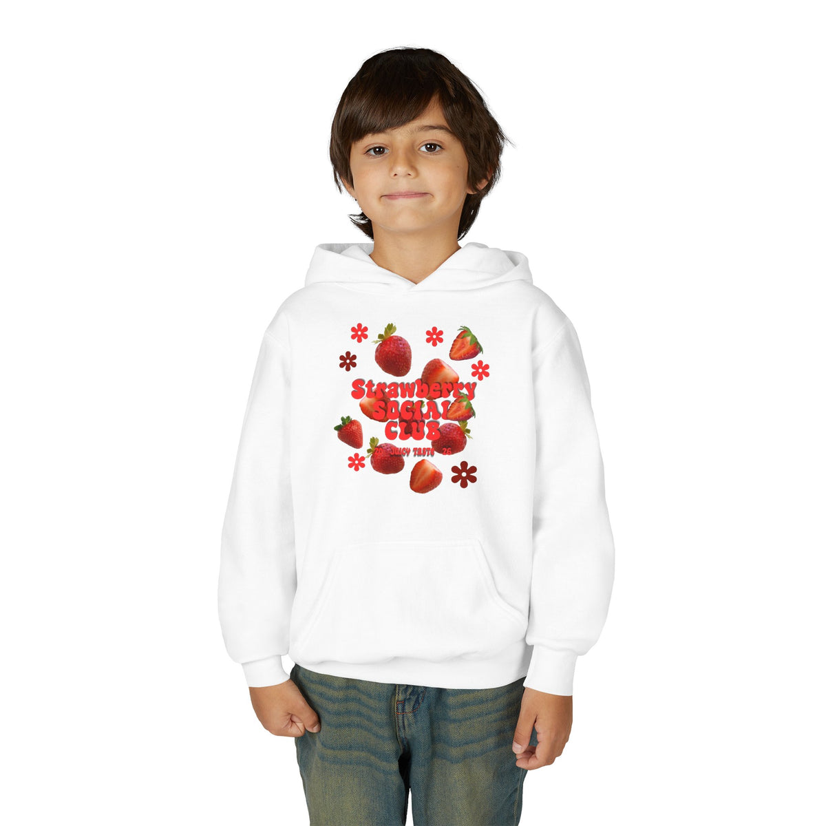 Strawberry Youth Hoodie | Cute Berry Graphic Kids Pullover |