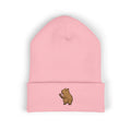 Capybara Embroidered Cuffed Beanie | Cute Animal Winter Hat | Cozy Knit Cap |