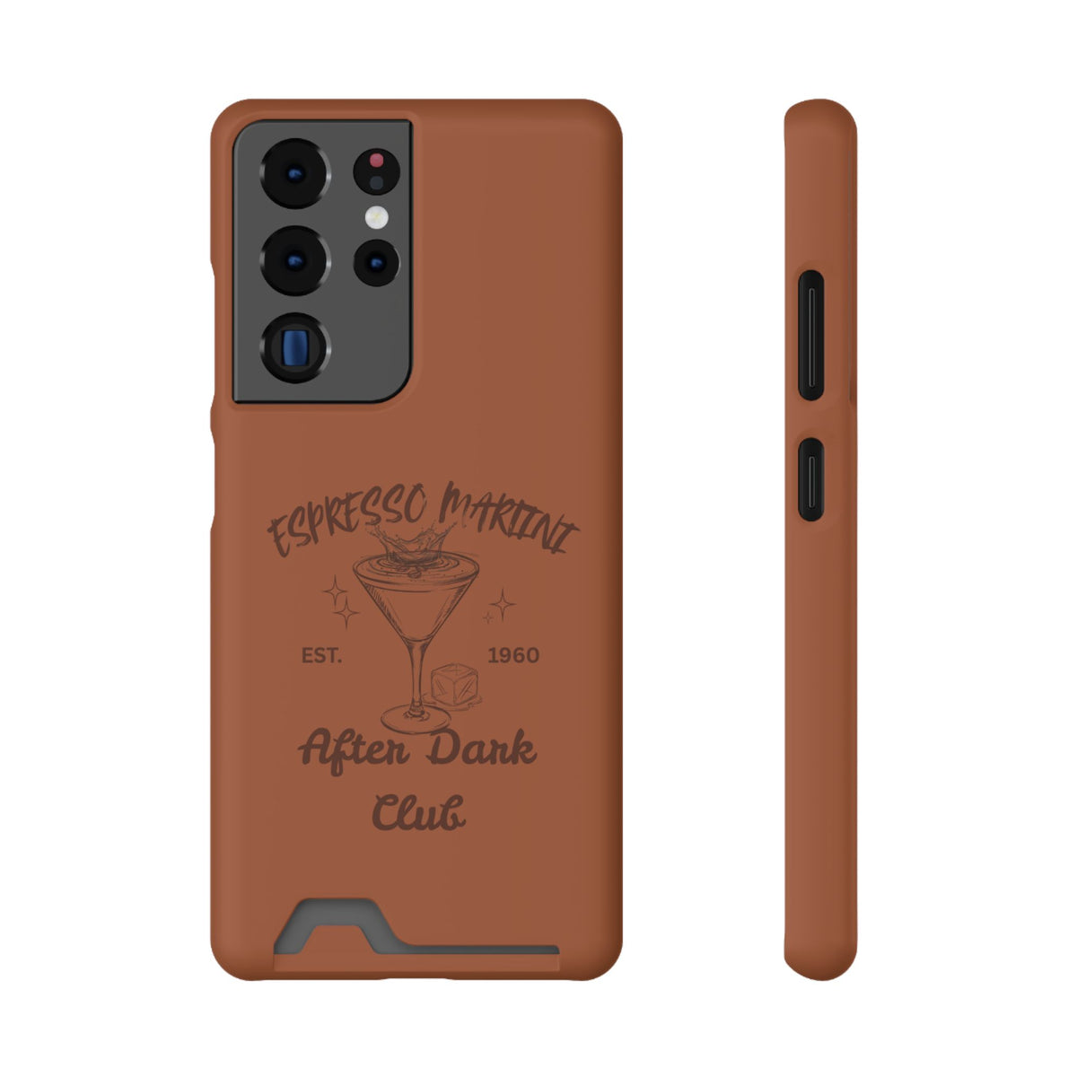 Espresso Martini After Dark Club Phone Case | Café Brown MagSafe Card Holder Case |