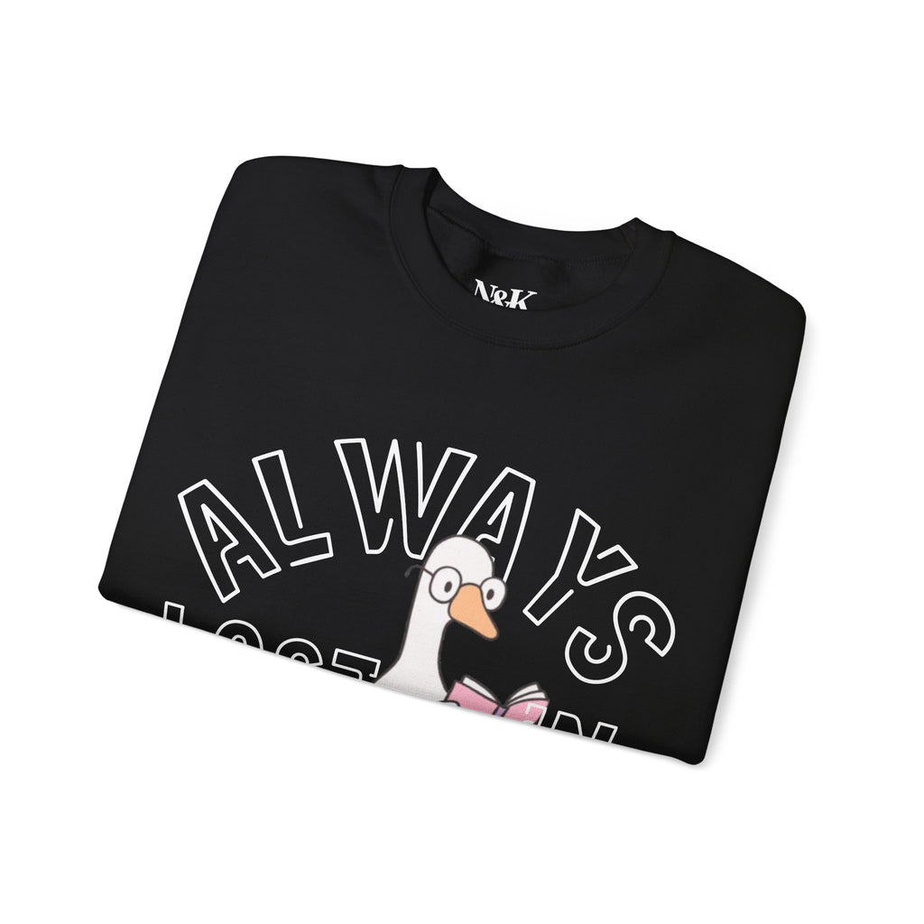 Bookish Goose Crewneck Sweatshirt | Cozy Reader Graphic Pullover | Cute Book Lover Sweater |