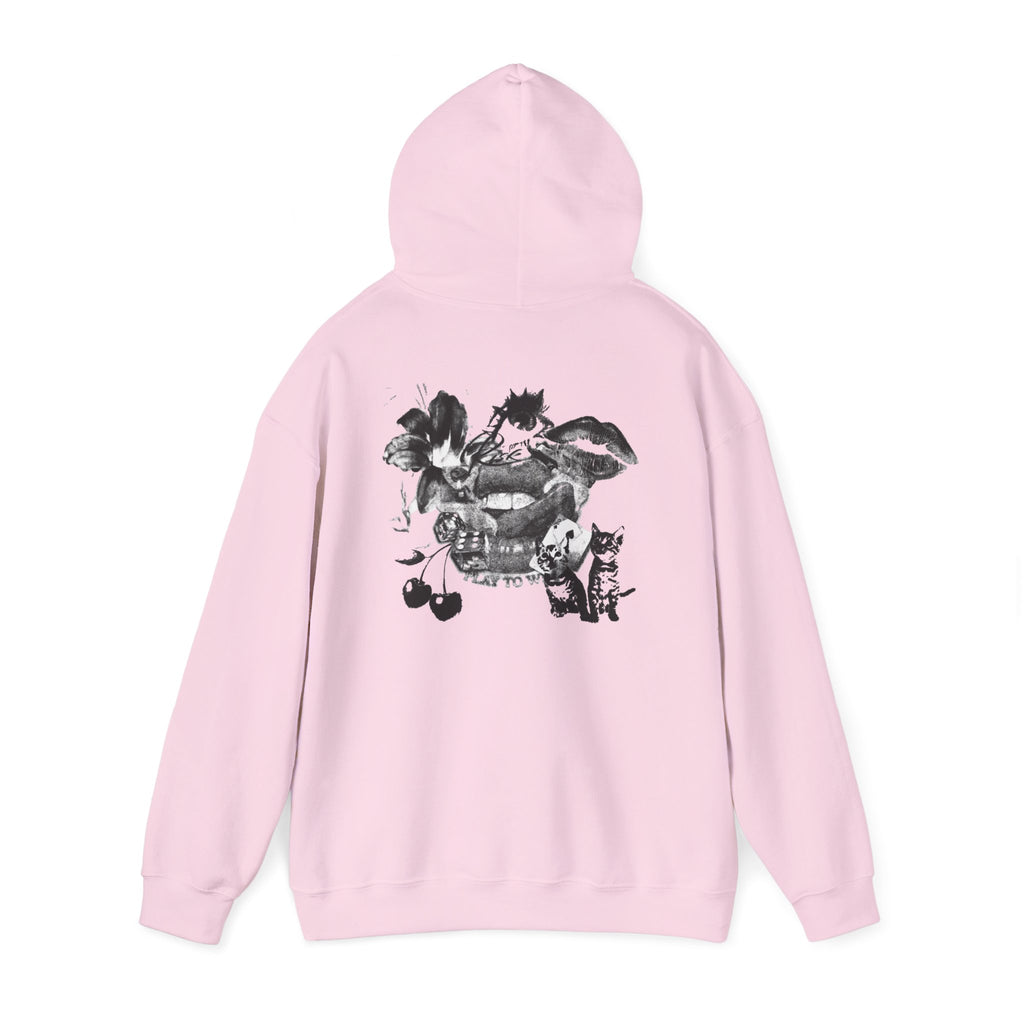 Midnight Collage Women’s Hoodie | Vintage Monochrome Graphic Sweatshirt |