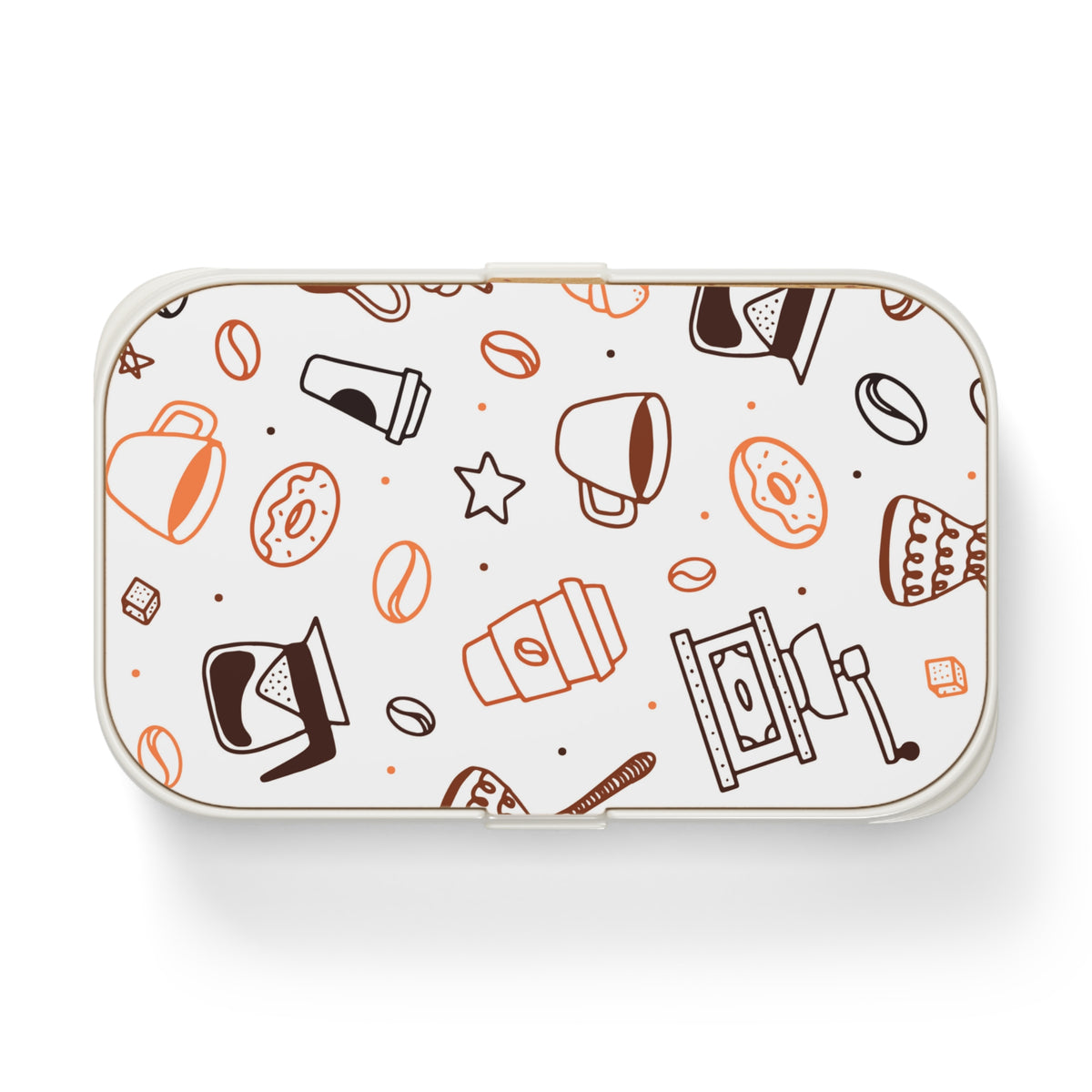 Coffee & Pastry Bento Lunch Box | Cute Café-Inspired Meal Prep Container | Reusable Food Box |