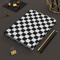 Black & White Checkerboard Hardcover Journal | Retro Geometric Notebook | Lined Writing & Sketch Journal |