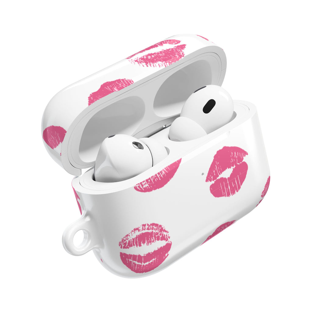 Pink Lipstick Kiss AirPod Case | Cute Glossy Romantic Earbud Cover |