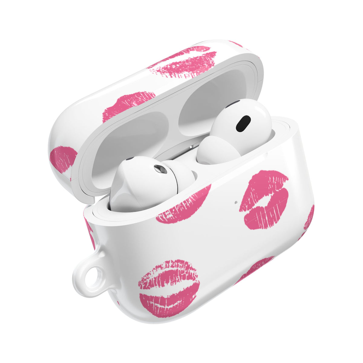 Pink Lipstick Kiss AirPod Case | Cute Glossy Romantic Earbud Cover |