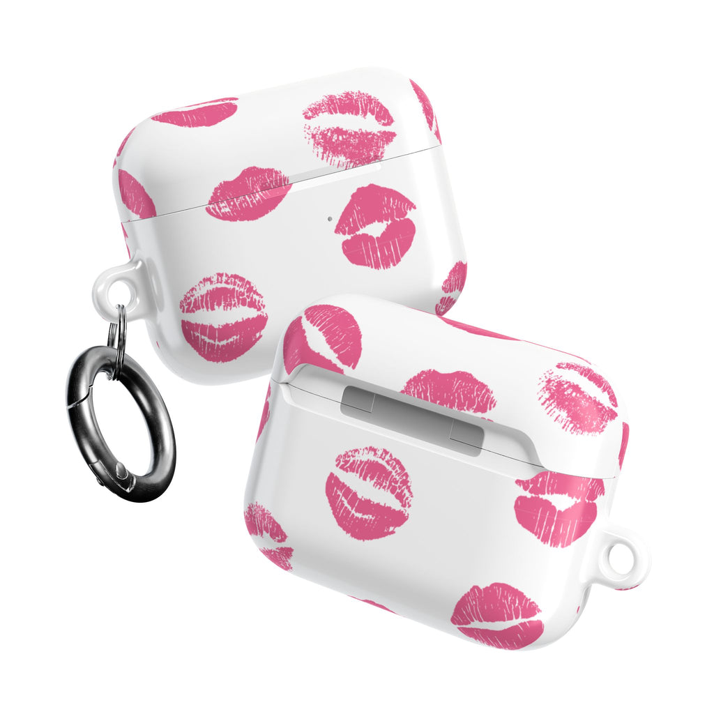 Pink Lipstick Kiss AirPod Case | Cute Glossy Romantic Earbud Cover |