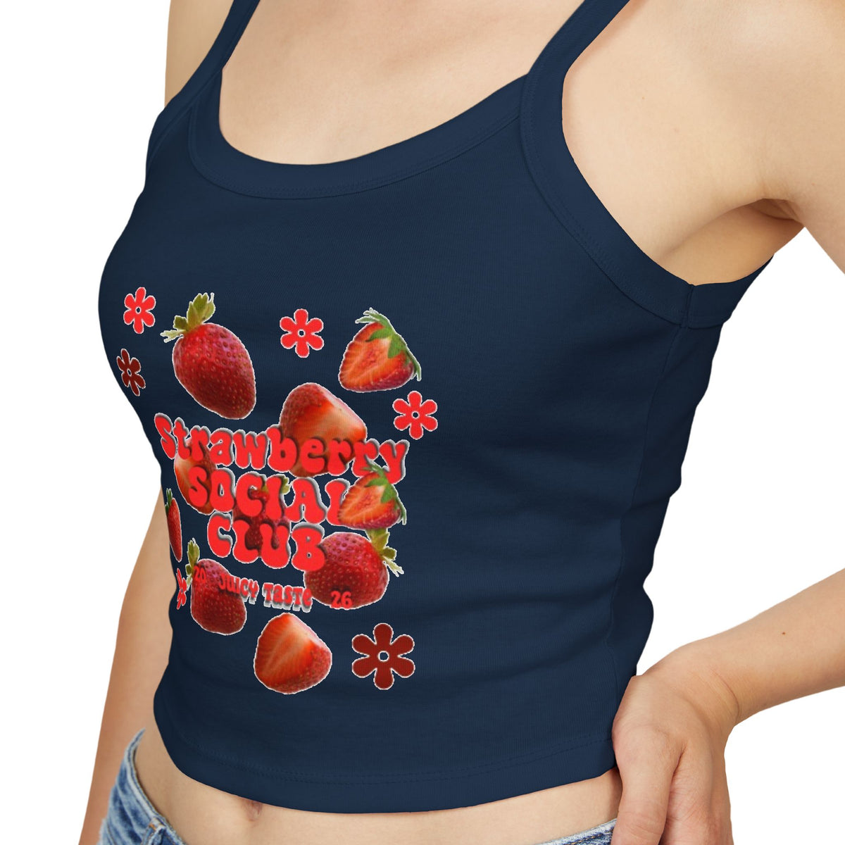 Strawberry Blossom Tank Top | Fitted Spaghetti Strap Summer Top | Women's