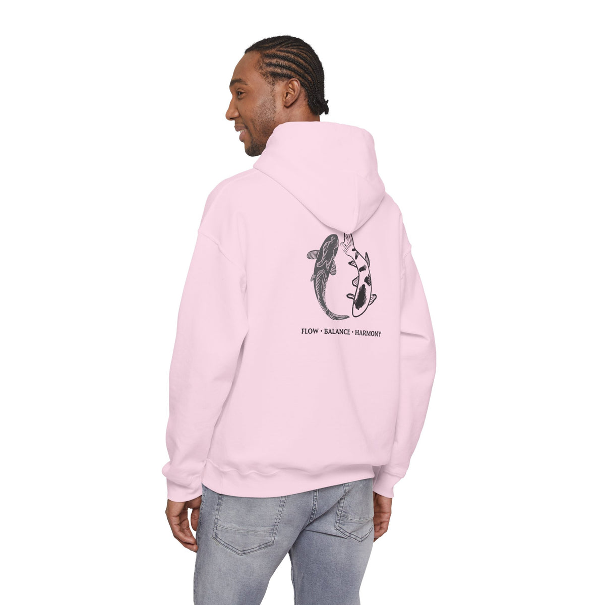 Koi Fish Balance Hoodie | Minimal Japanese-Inspired Graphic Sweatshirt | Unisex
