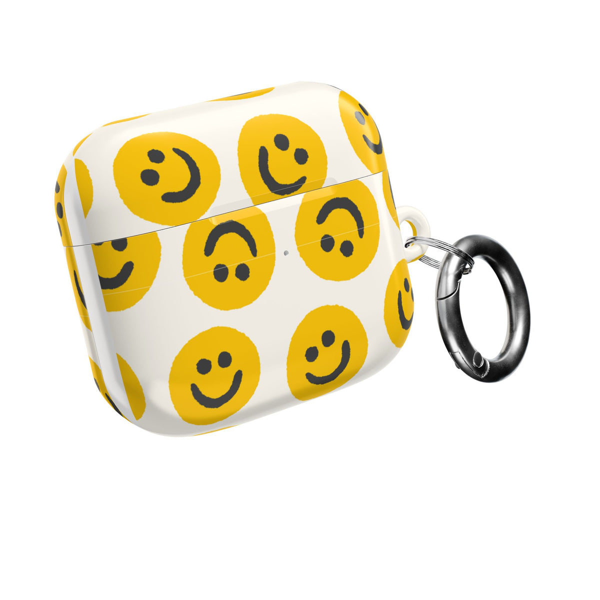 Smiley Face AirPods Case | Yellow Happy Face Glossy Protective Earbud Cover |