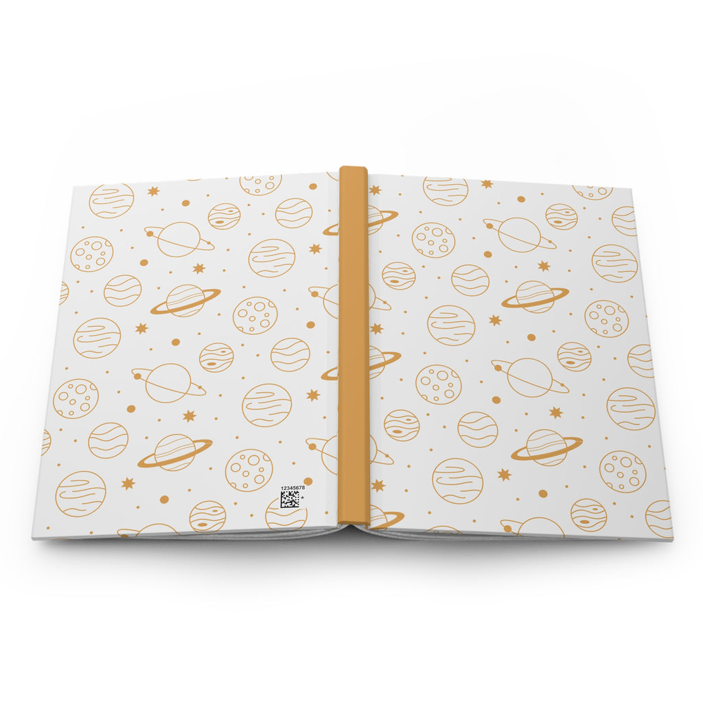 Gold Universe Hardcover Journal | Celestial Planets & Stars Notebook |