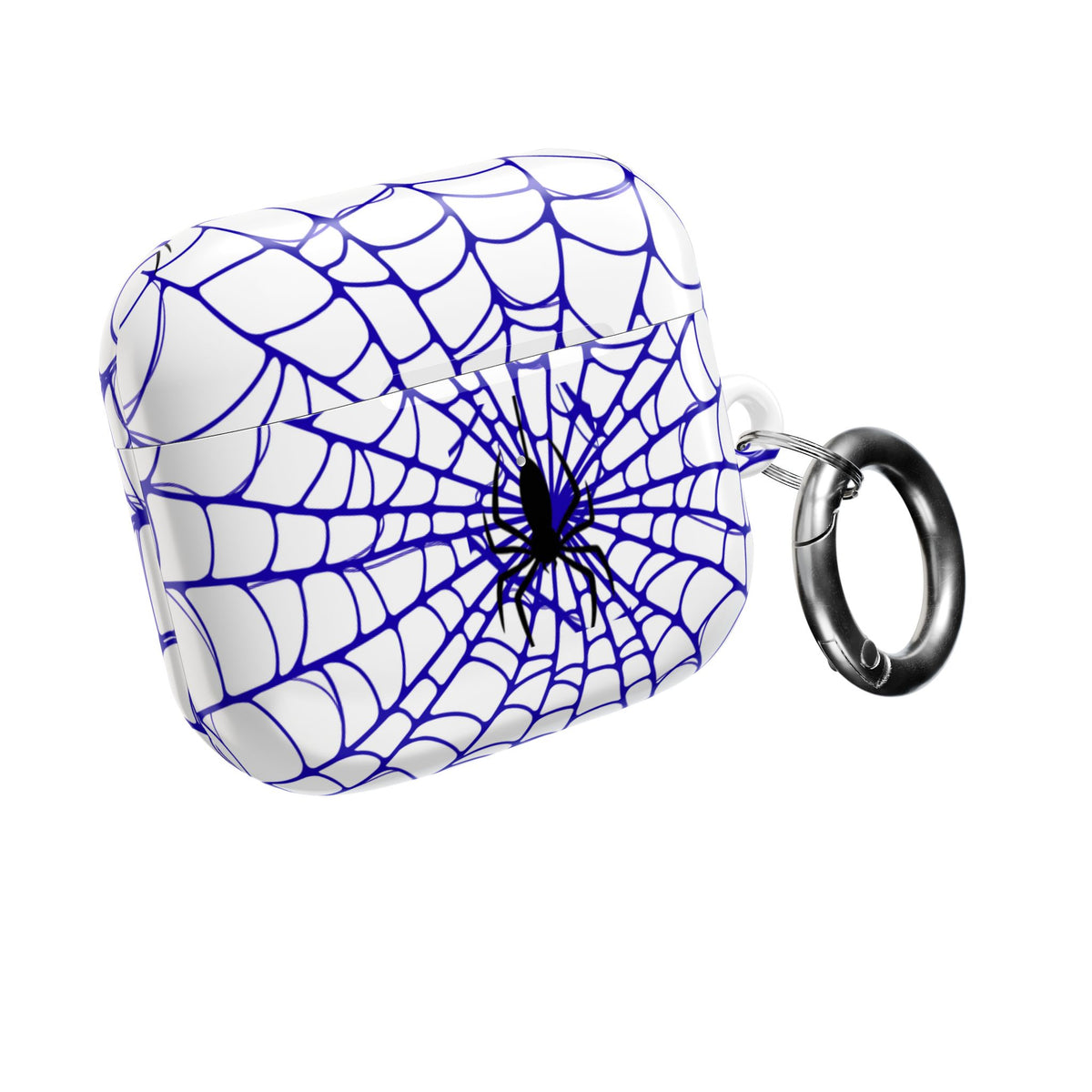 Web Pattern AirPod Case | Blue Web Comic-Inspired Earbud Cover | Glossy Protective Case |