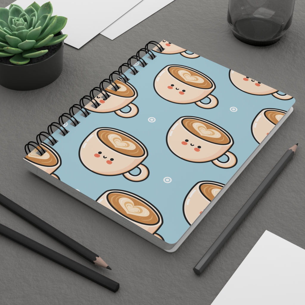 Cahier à spirale Mignon Latte | Cahier Café Kawaii |
