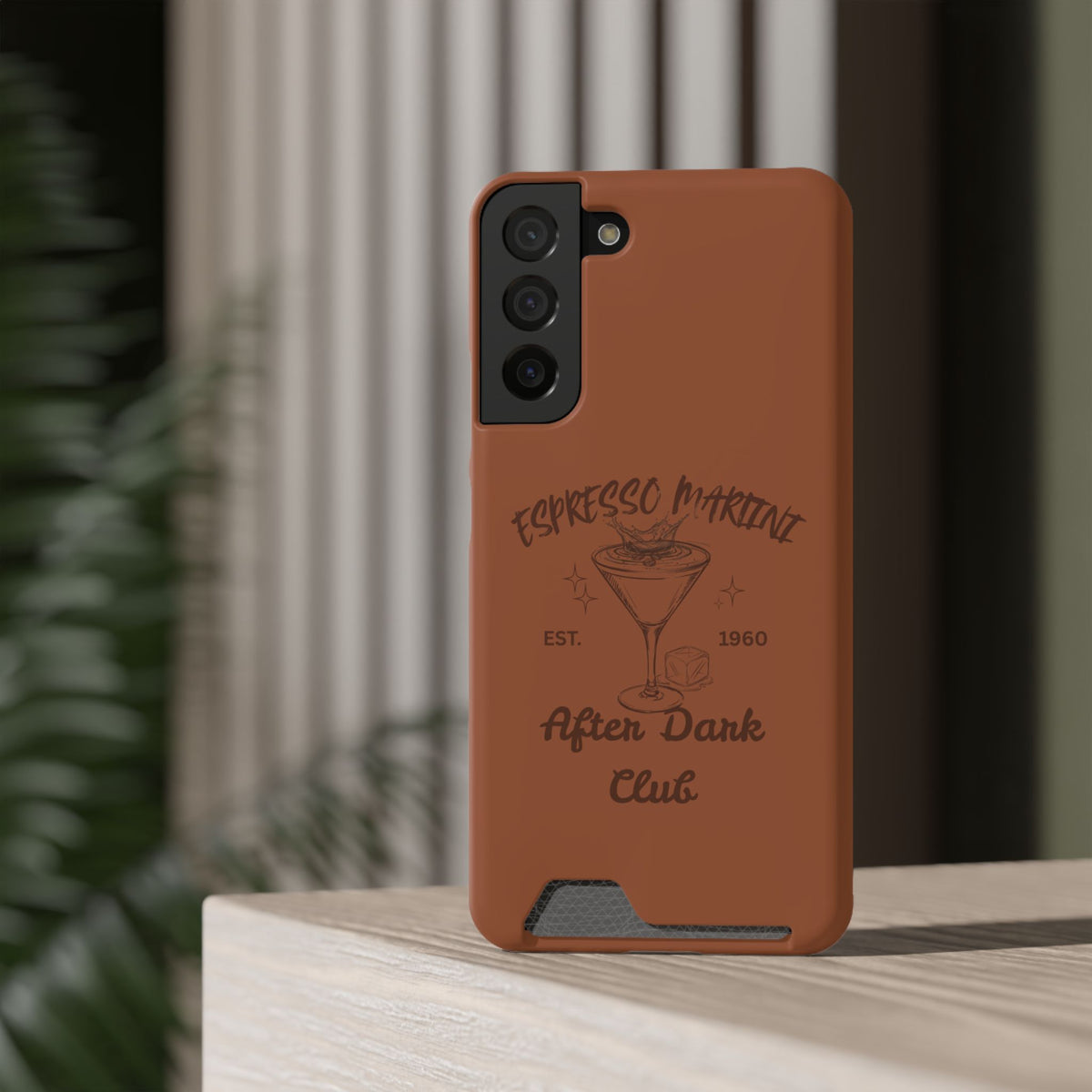 Espresso Martini After Dark Club Phone Case | Café Brown MagSafe Card Holder Case |