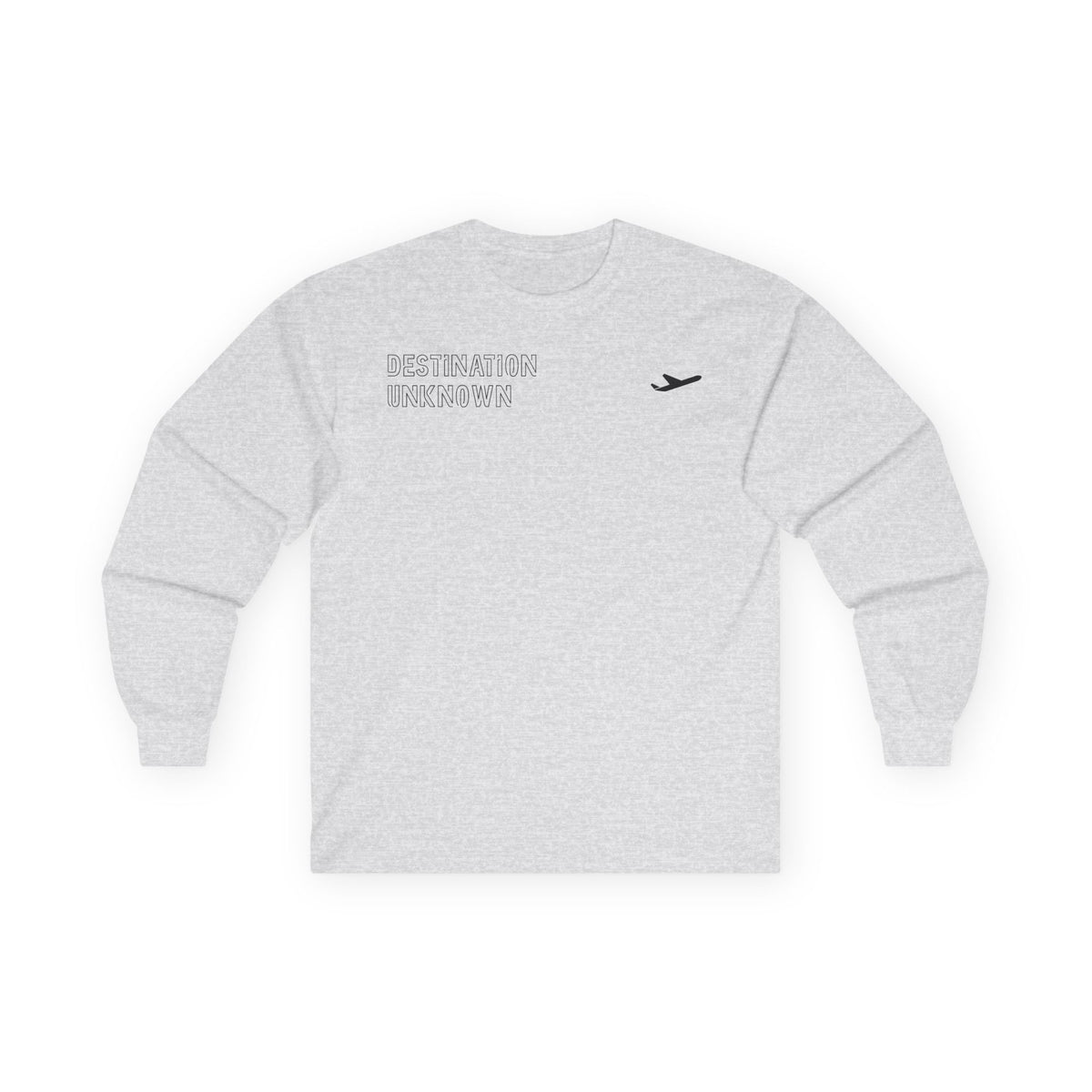 "Destination Unknown" Long Sleeve T-Shirt | Vintage Travel Stamp Graphic Tee | Men's |
