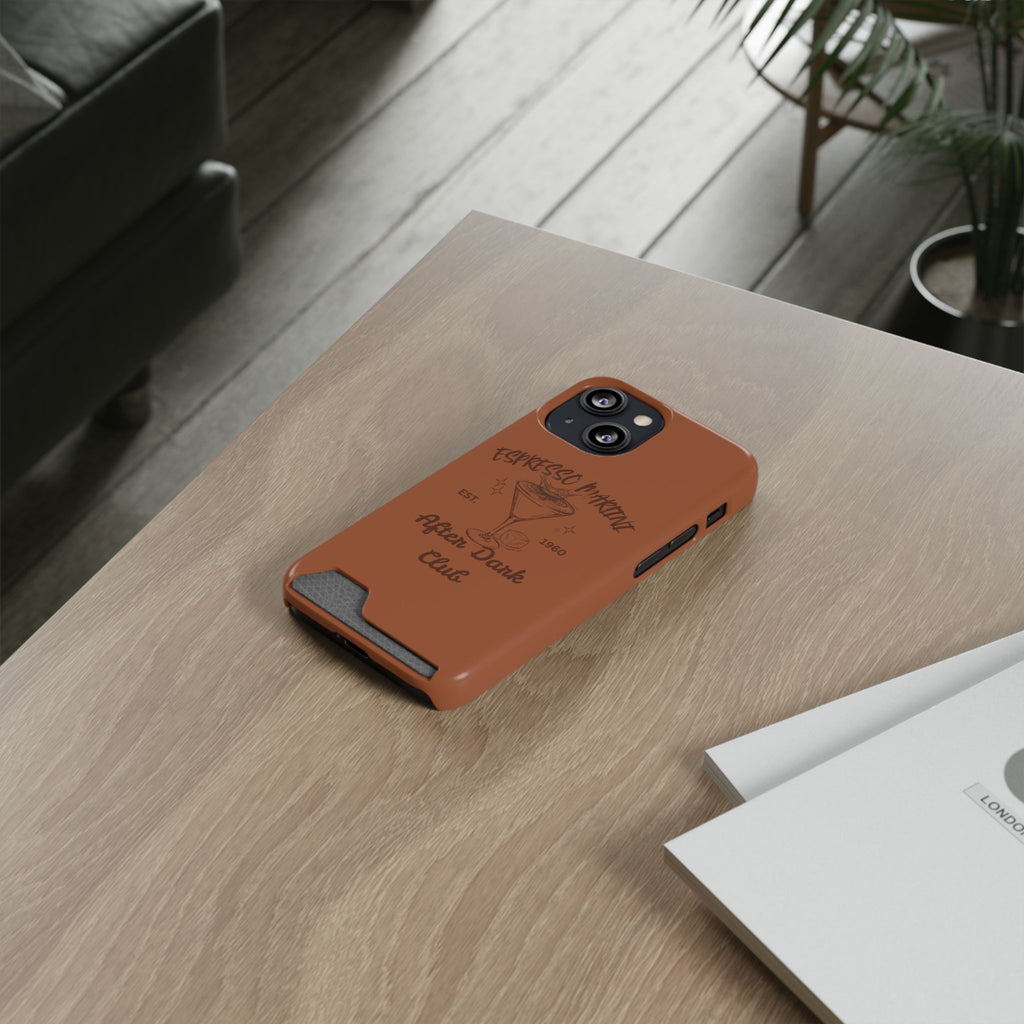 Espresso Martini After Dark Club Phone Case | Café Brown MagSafe Card Holder Case |