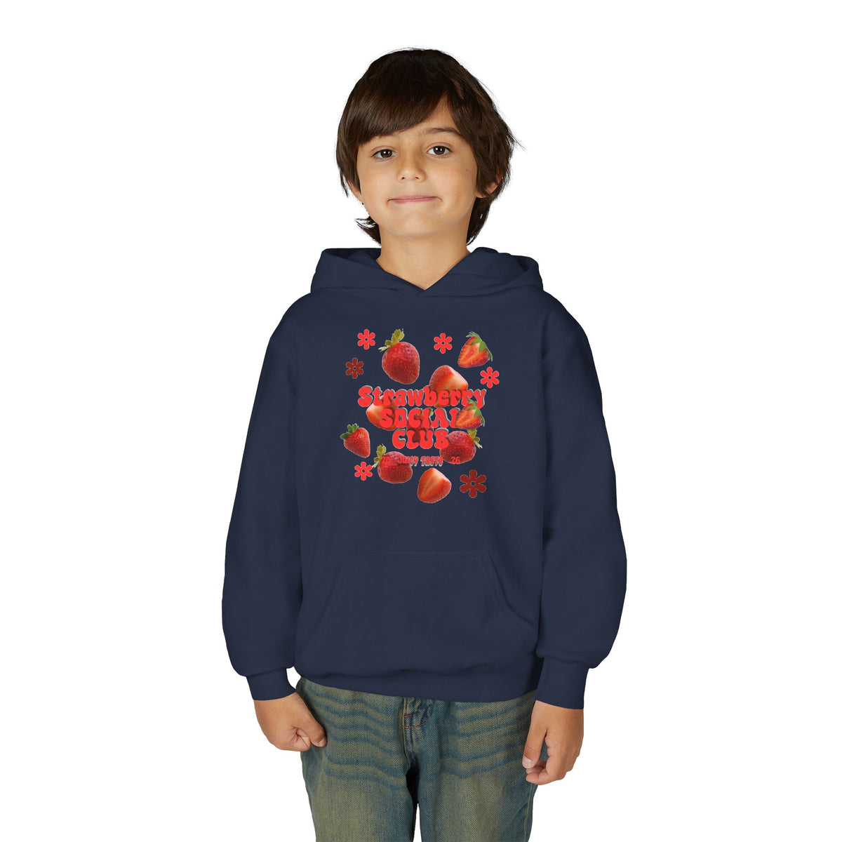 Strawberry Youth Hoodie | Cute Berry Graphic Kids Pullover |
