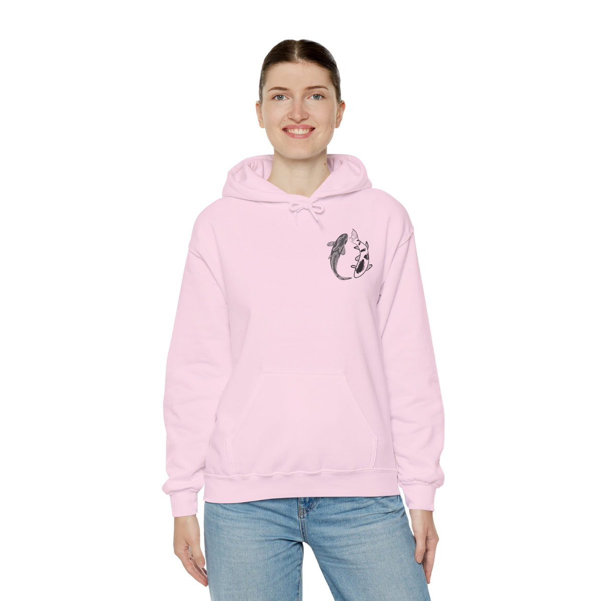 Koi Fish Balance Hoodie | Minimal Japanese-Inspired Graphic Sweatshirt | Unisex