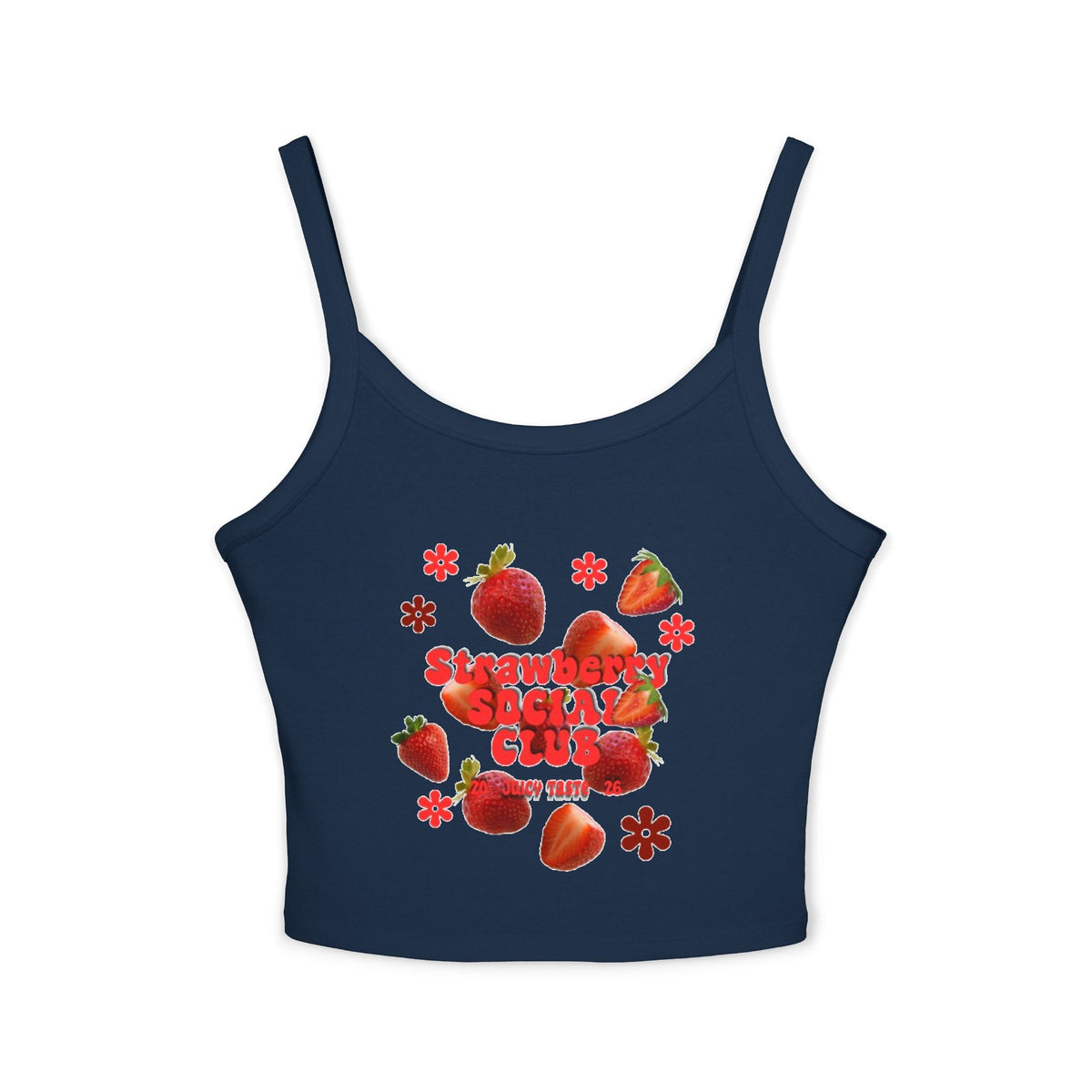 Strawberry Blossom Tank Top | Fitted Spaghetti Strap Summer Top | Women's