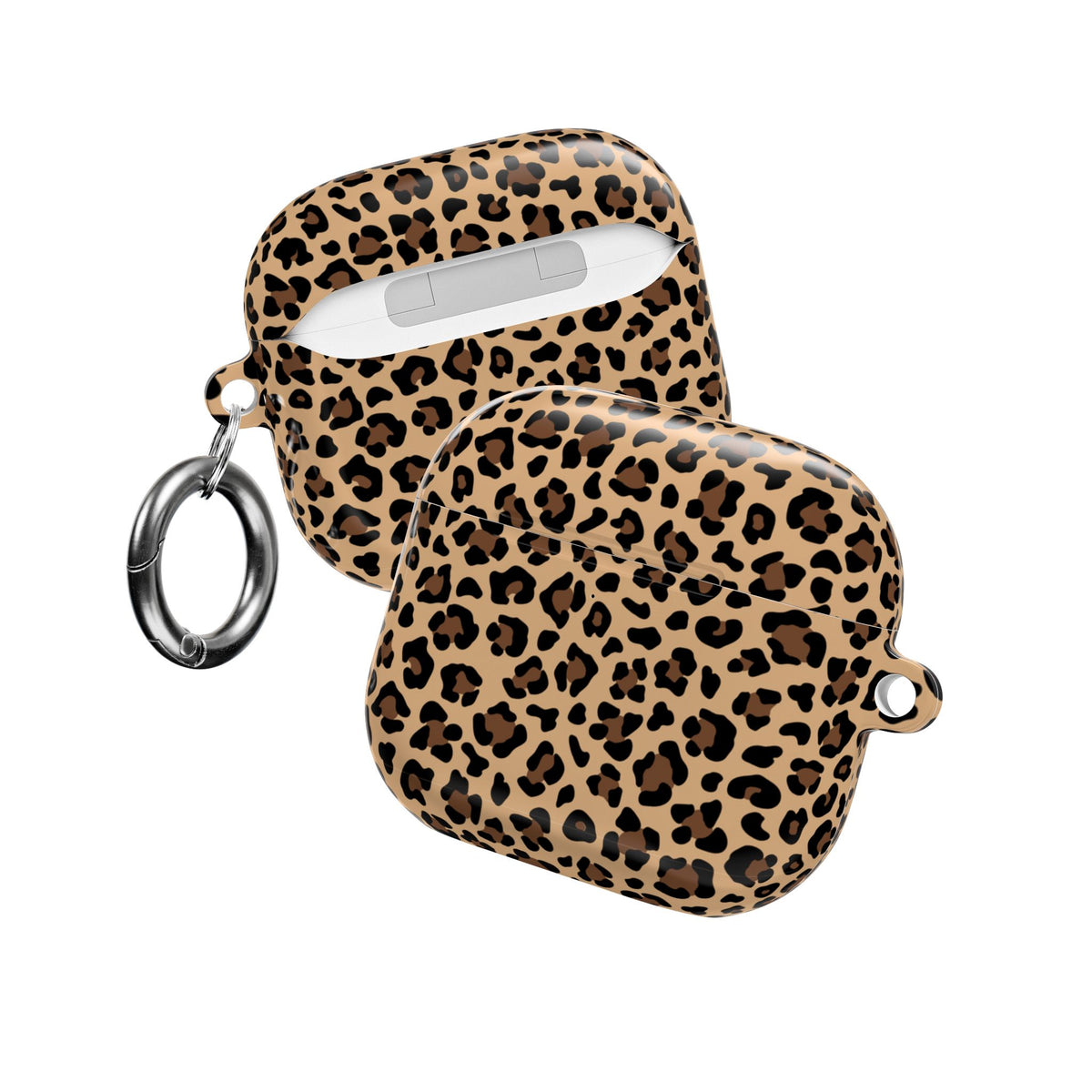 Leopard Print AirPods Case | Tan & Black Animal Print Protective Charging Case |