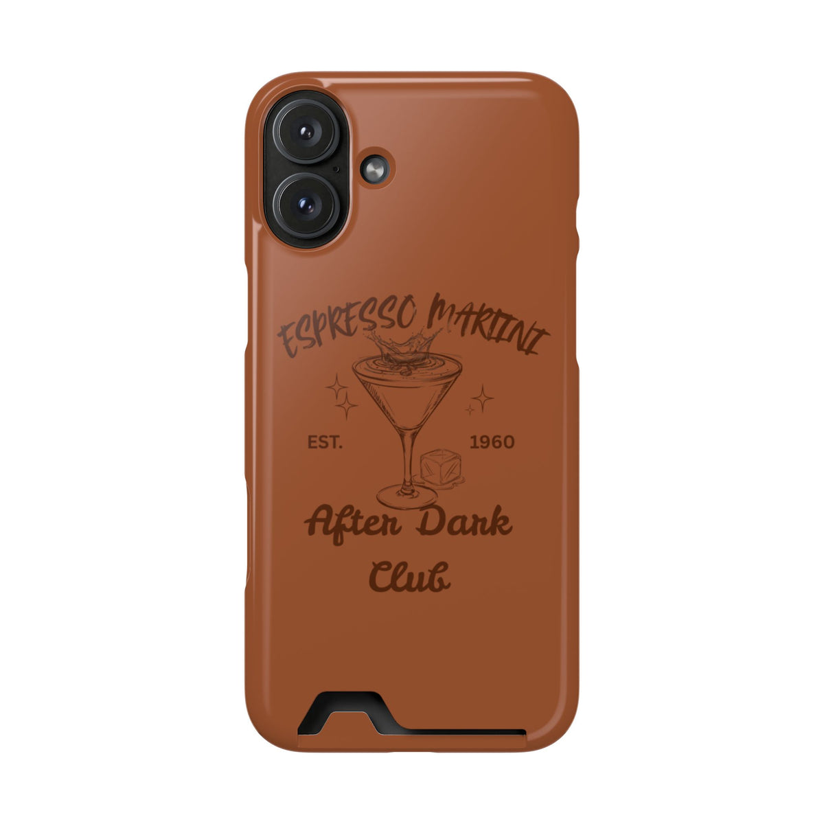 Espresso Martini After Dark Club Phone Case | Café Brown MagSafe Card Holder Case |