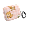 Cute Puppy Gingham AirPod Case | Pink Dog Pattern Glossy Earbud Cover |