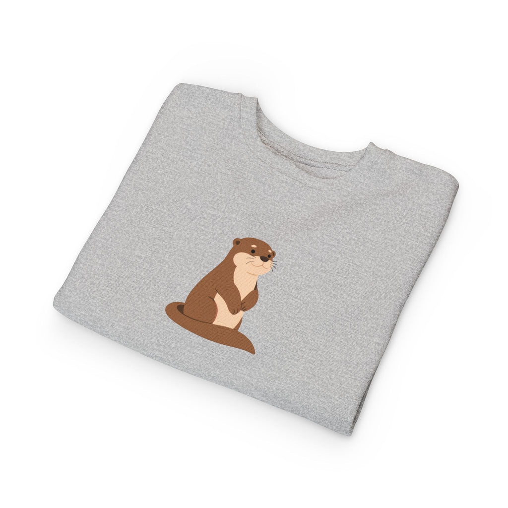 Sweat-shirt loutre mignon pour tout-petits | Pull adorable animal des bois pour enfants | Haut loutre douillet |