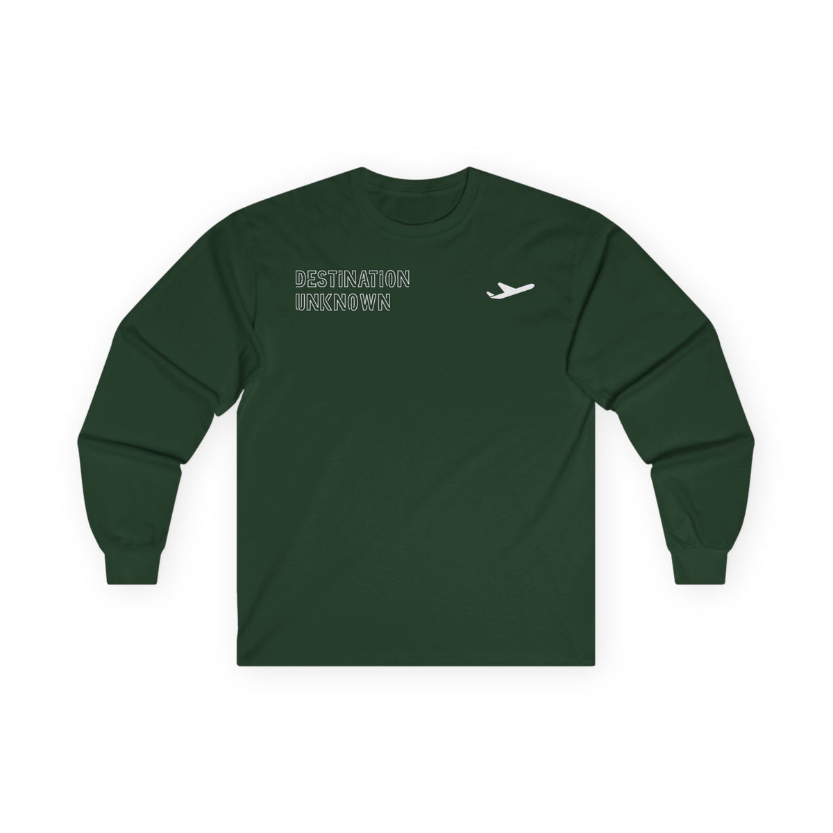 "Destination Unknown" Long Sleeve T-Shirt | Vintage Travel Stamp Graphic Tee | Men's |
