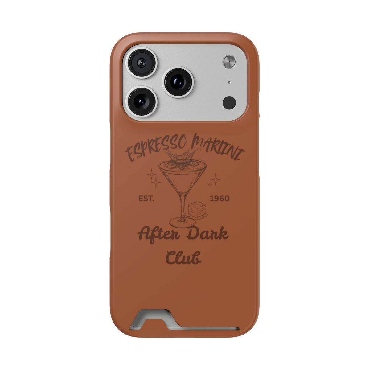 Espresso Martini After Dark Club Phone Case | Café Brown MagSafe Card Holder Case |