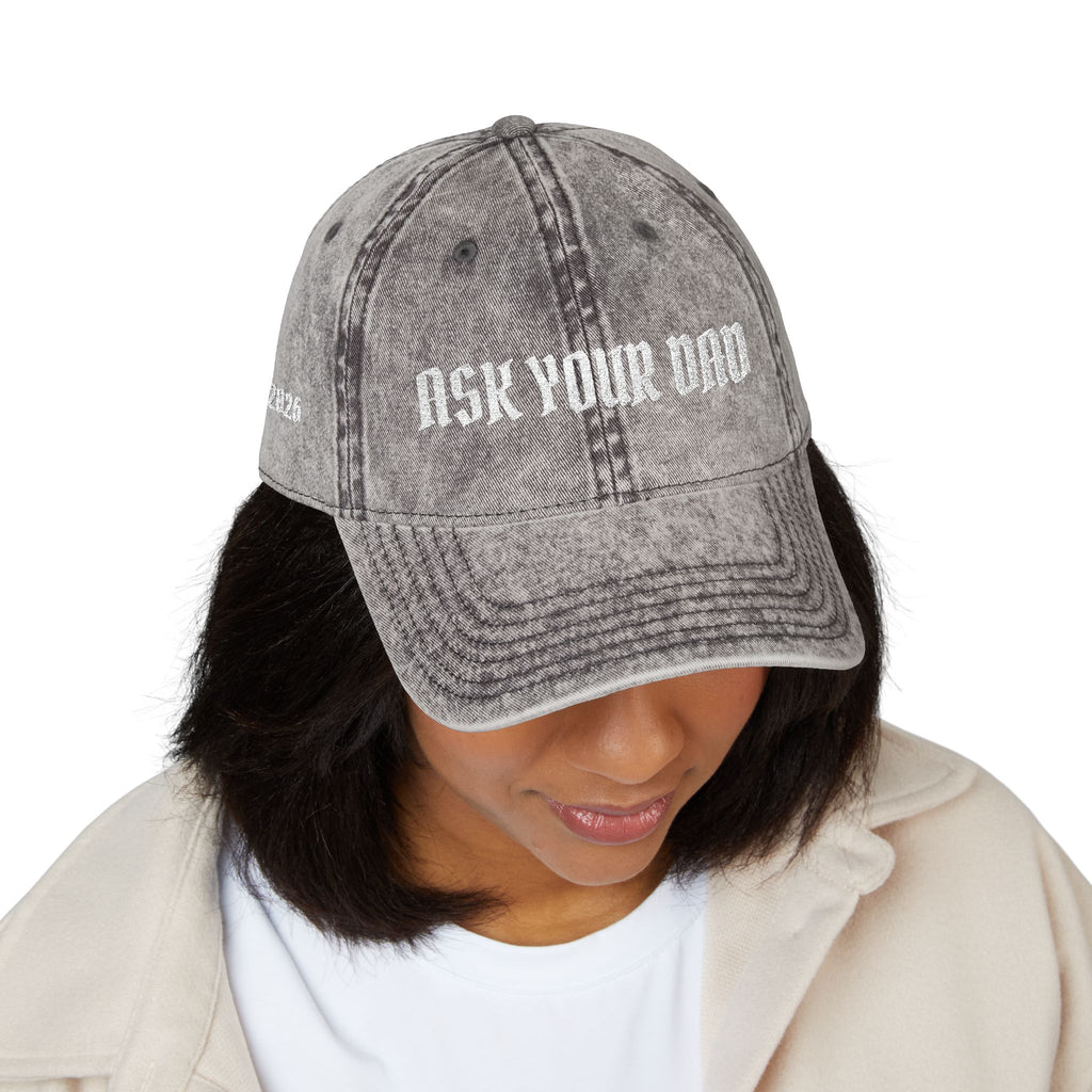 Casquette vintage brodée « Demande à ton père » pour maman | Casquette de baseball drôle et ajustable