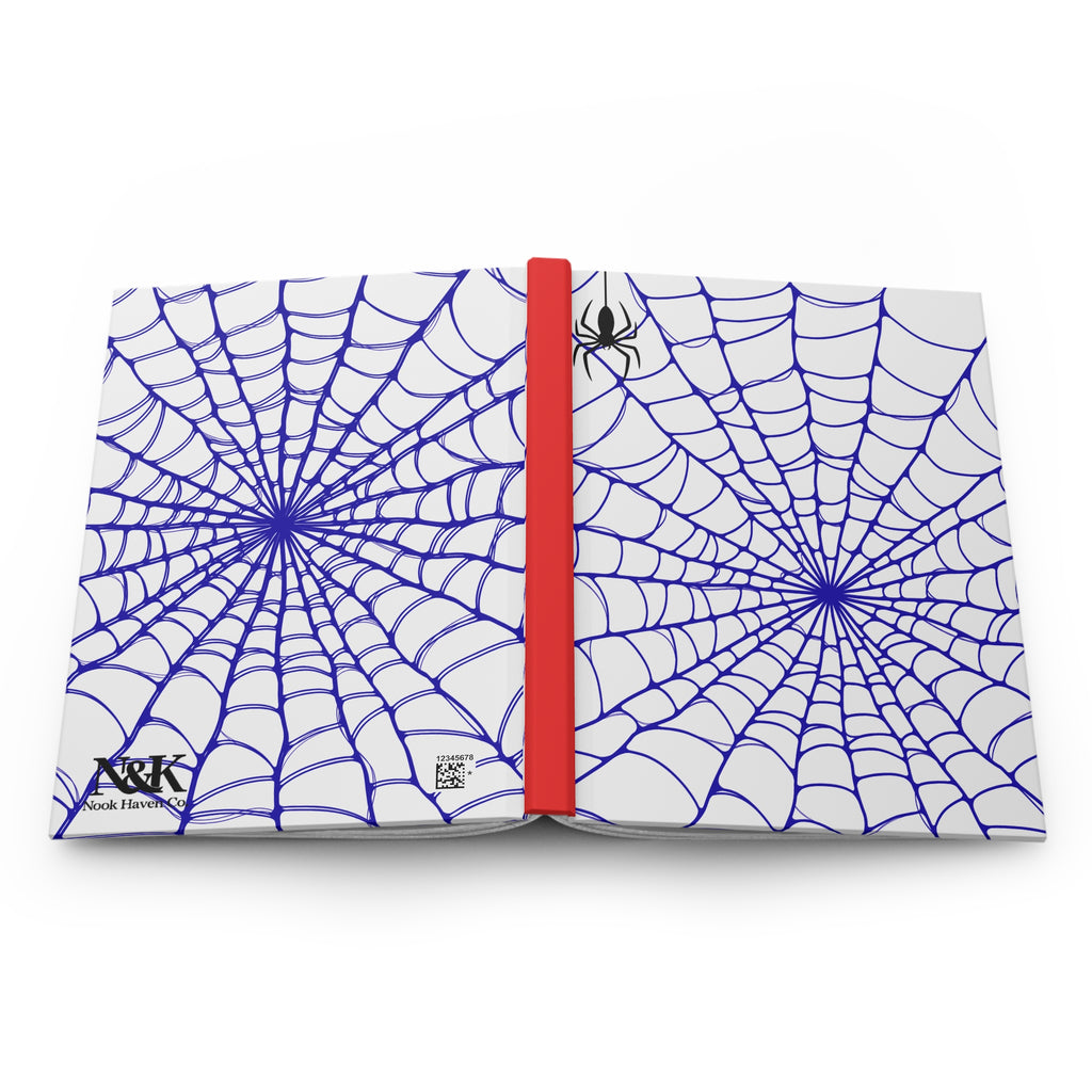 Spider Web Hardcover Journal | Blue, White & Red Web Notebook | Kids’ Writing & Drawing Journal |