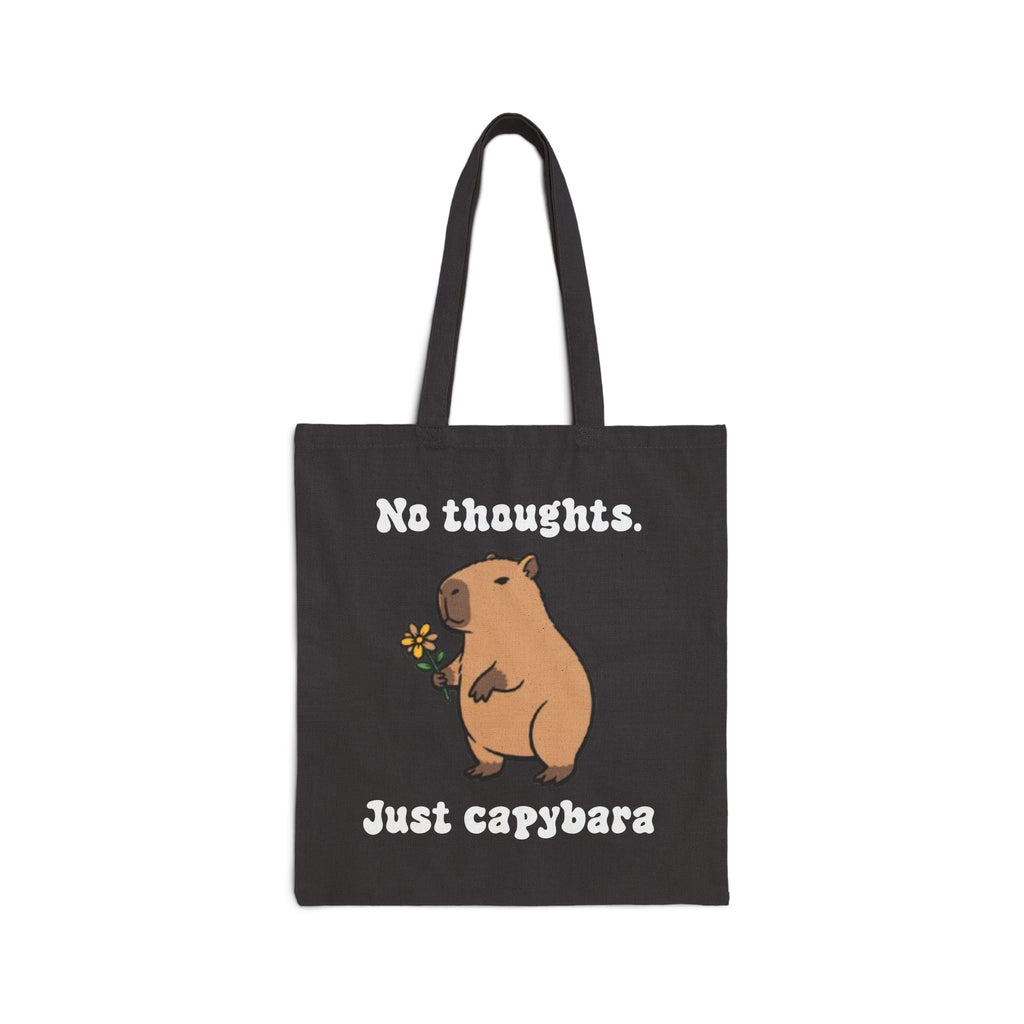 Sac fourre-tout capybara « Pas de réflexion. Juste capybara » | Cabas en toile de coton épais | Sac animal mignon |