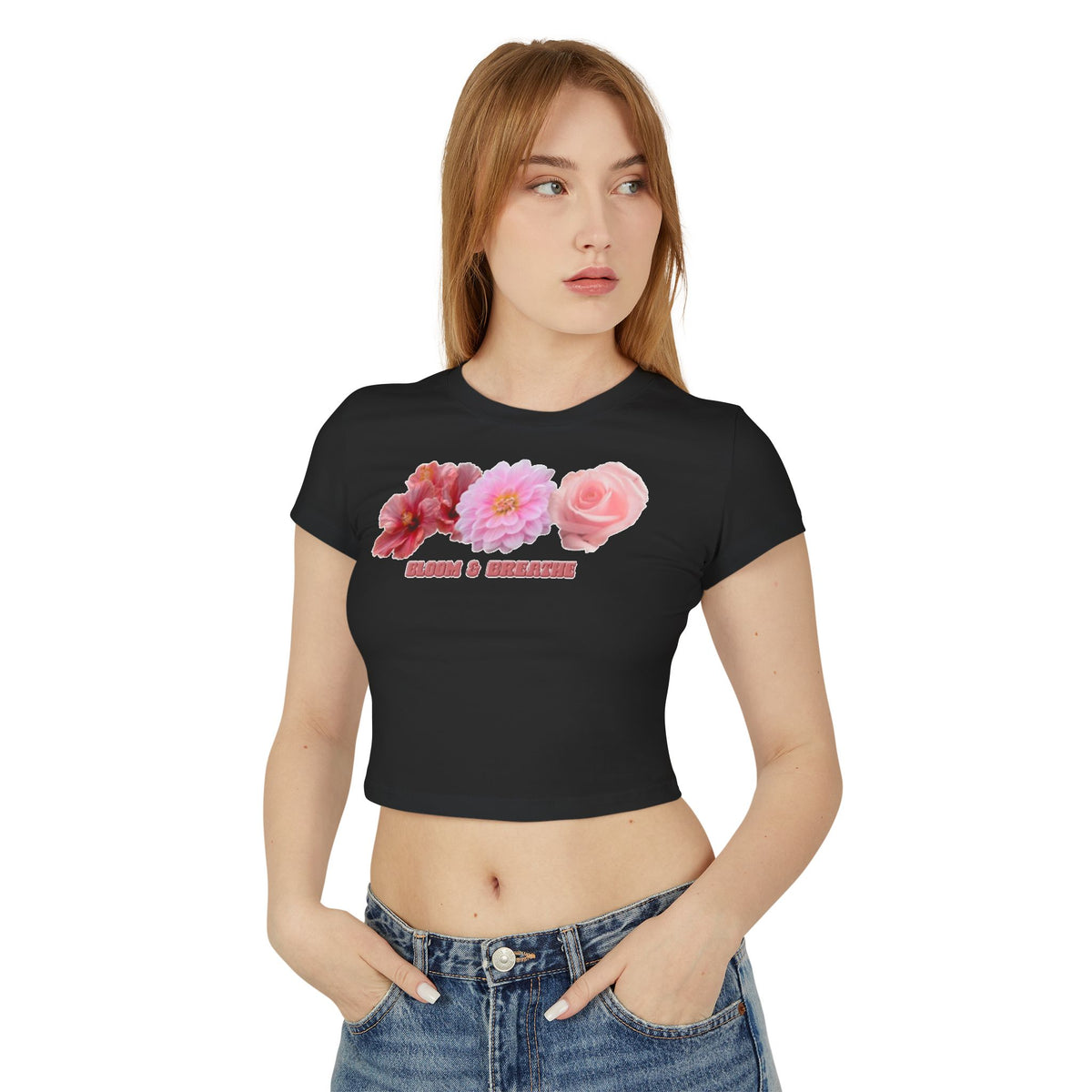 Blooming Flowers Baby Tee | Floral Cropped Organic Cotton T-Shirt |