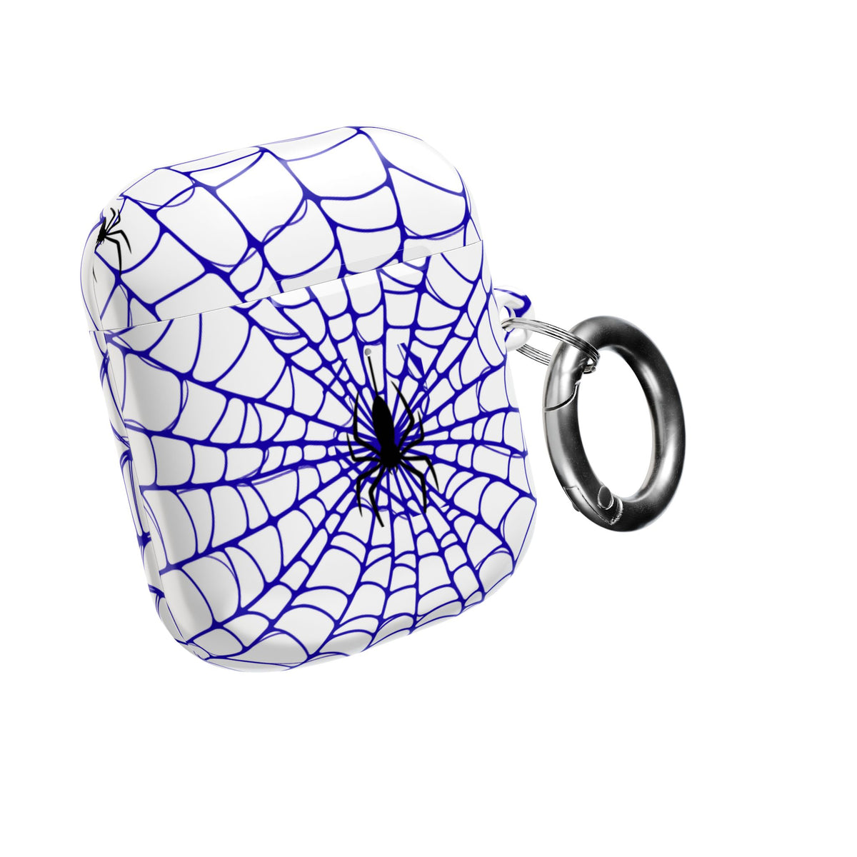 Web Pattern AirPod Case | Blue Web Comic-Inspired Earbud Cover | Glossy Protective Case |