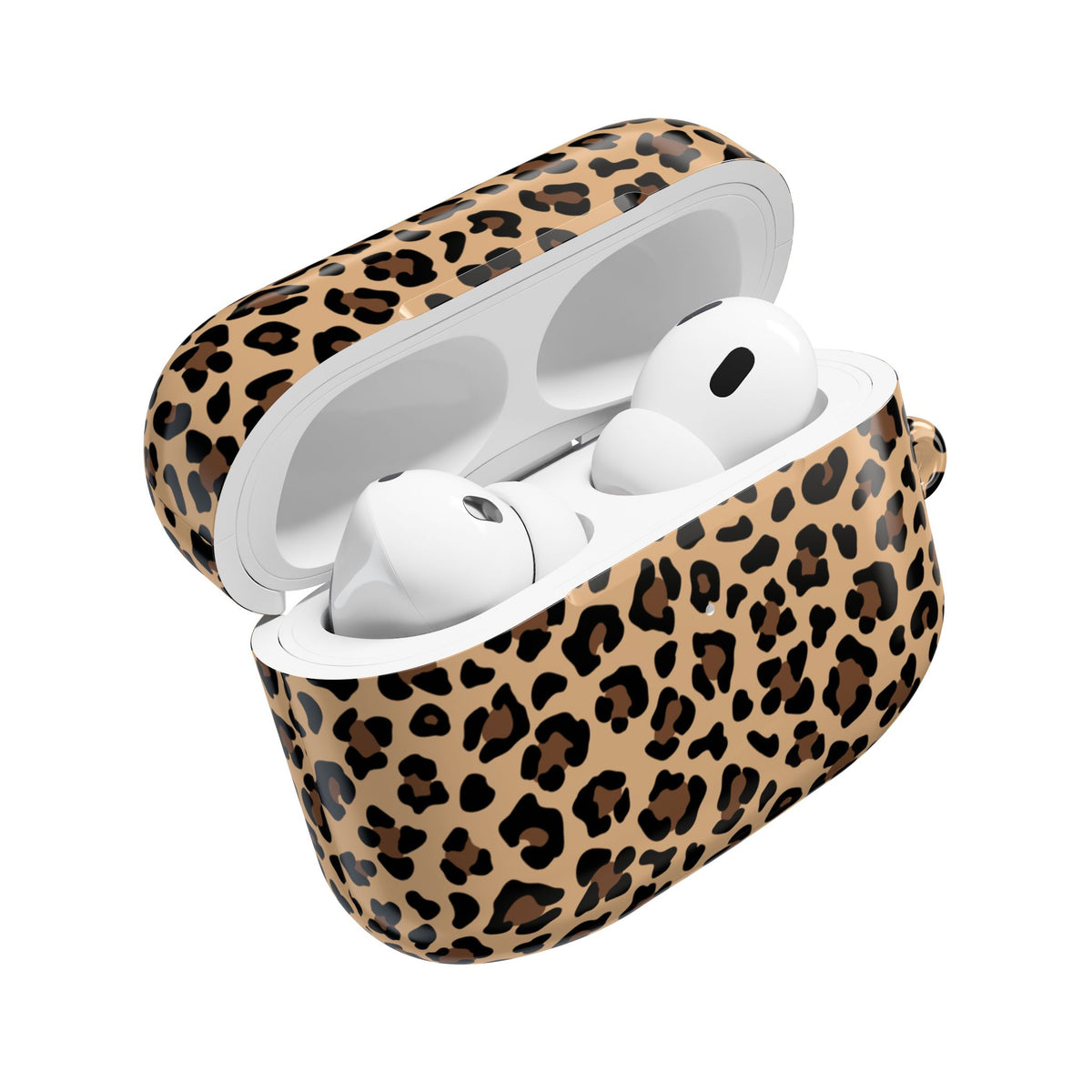 Leopard Print AirPods Case | Tan & Black Animal Print Protective Charging Case |