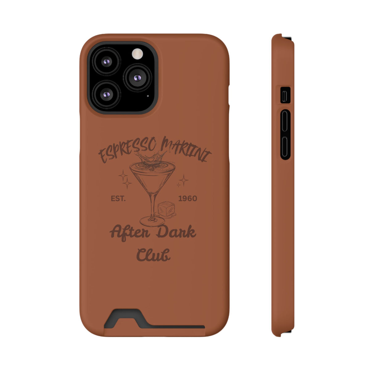 Espresso Martini After Dark Club Phone Case | Café Brown MagSafe Card Holder Case |