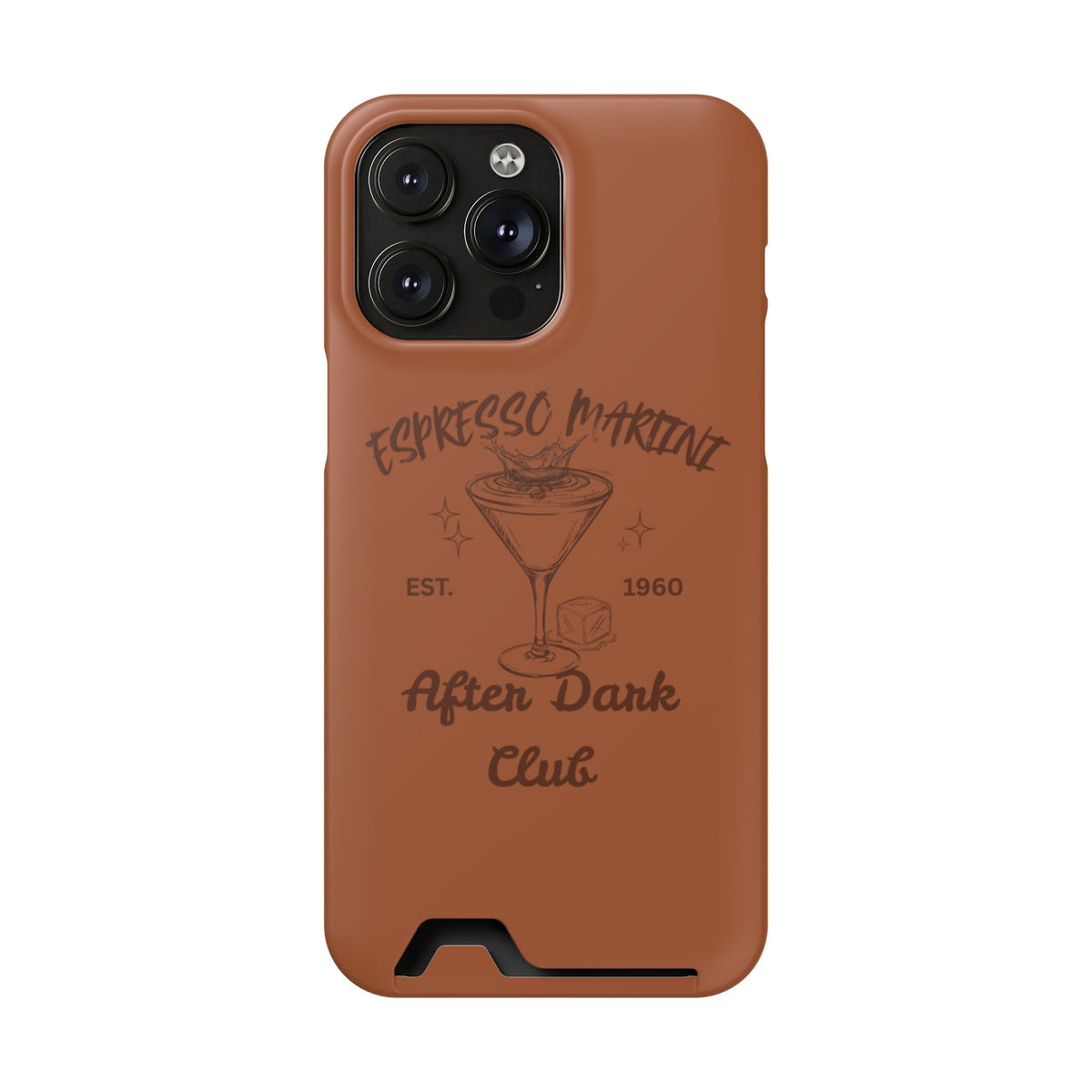Espresso Martini After Dark Club Phone Case | Café Brown MagSafe Card Holder Case |
