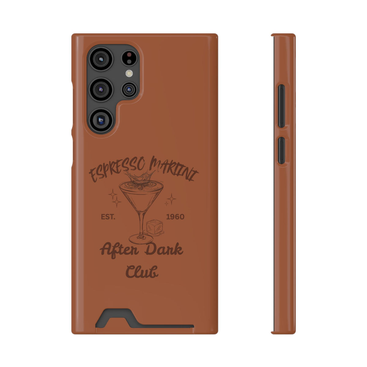 Espresso Martini After Dark Club Phone Case | Café Brown MagSafe Card Holder Case |