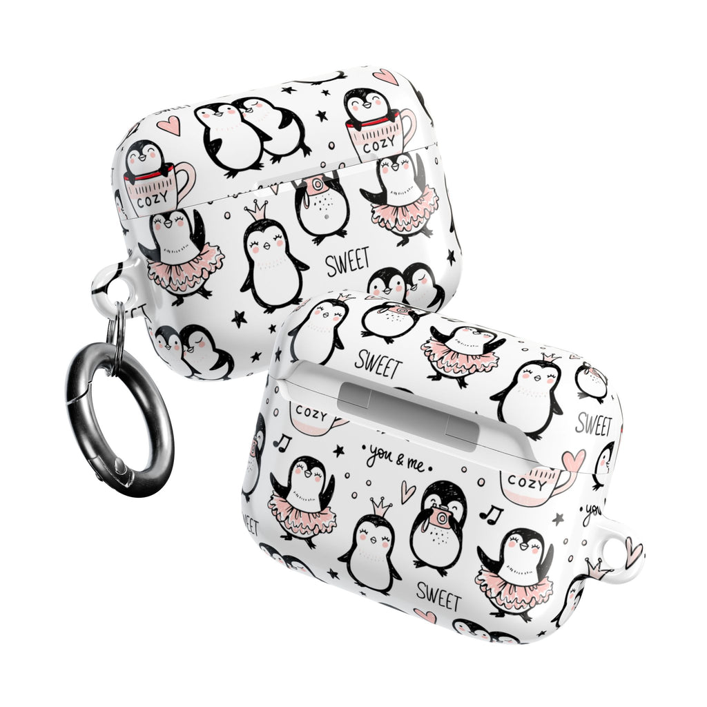 Cute Penguin Lovers AirPods Case | Kawaii Penguin Glossy Earbud Cover |