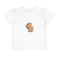 Cute Capybara Toddler T-Shirt | Capybara Holding Flower Kids Tee | Adorable Animal Shirt |