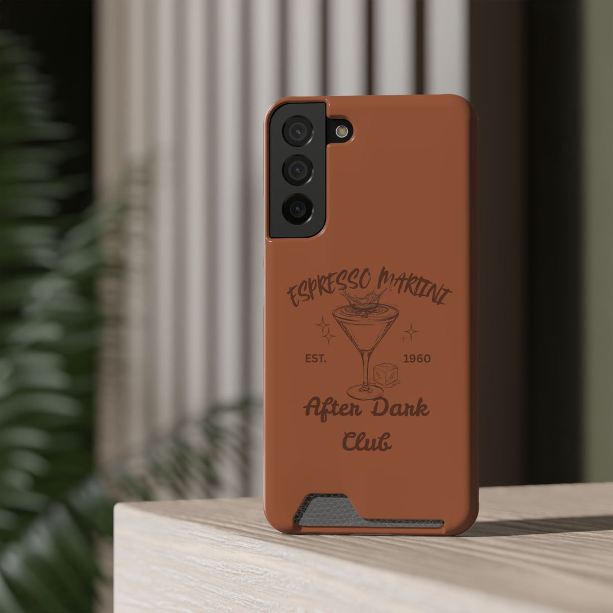 Espresso Martini After Dark Club Phone Case | Café Brown MagSafe Card Holder Case |